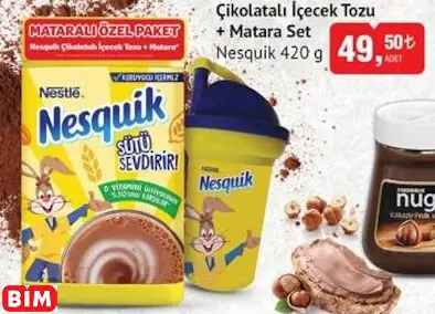 NESQUİK  ÇİKOLATALI İÇECEK TOZU + MATARA SET